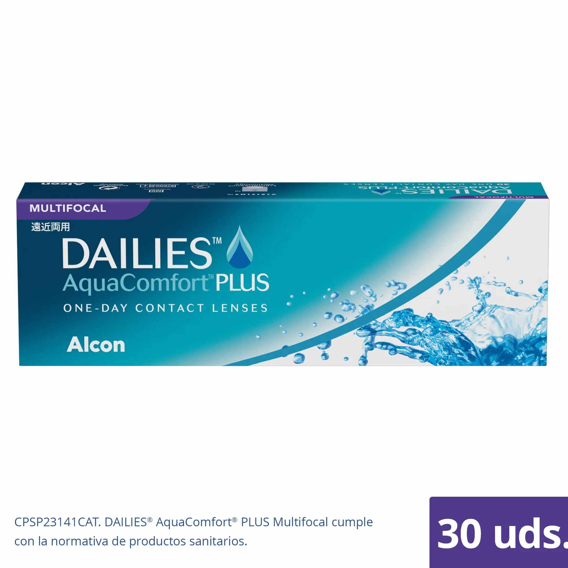 Dailies AquaComfort Plus Multifocal Lentes de contacto progresivas reemplazo diario Pack 30 R 8.7 mm D 14.0 mm adición alta -1.75 Diopt