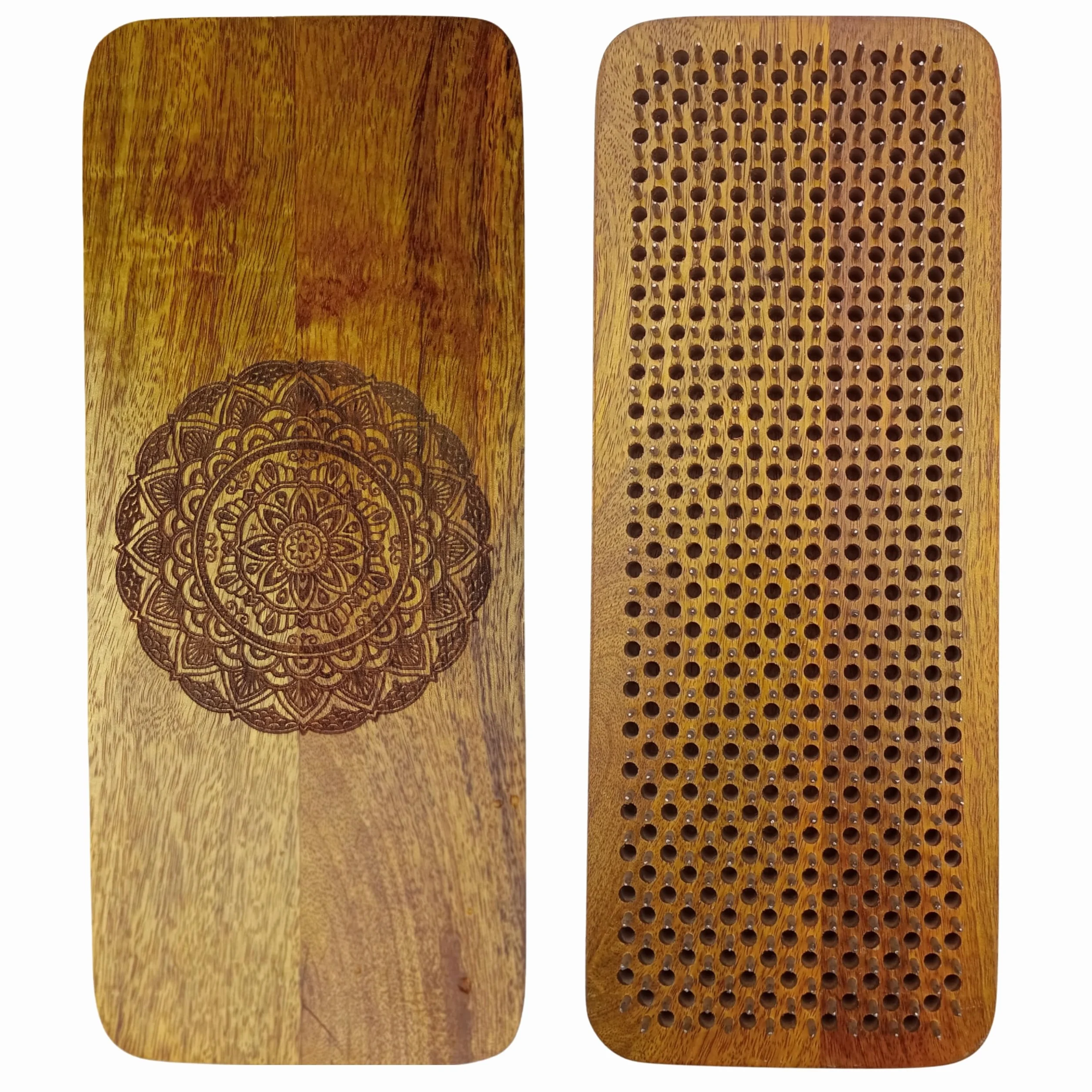 Tabla de yoga Sadhu de madera de mango, 100% hecha a mano, 3 tamaños: 10 mm, 12 mm y 15 mm, alivia la tensión, promueve la circulación sanguínea, ayuda a aliviar las migrañas y los trastornos del