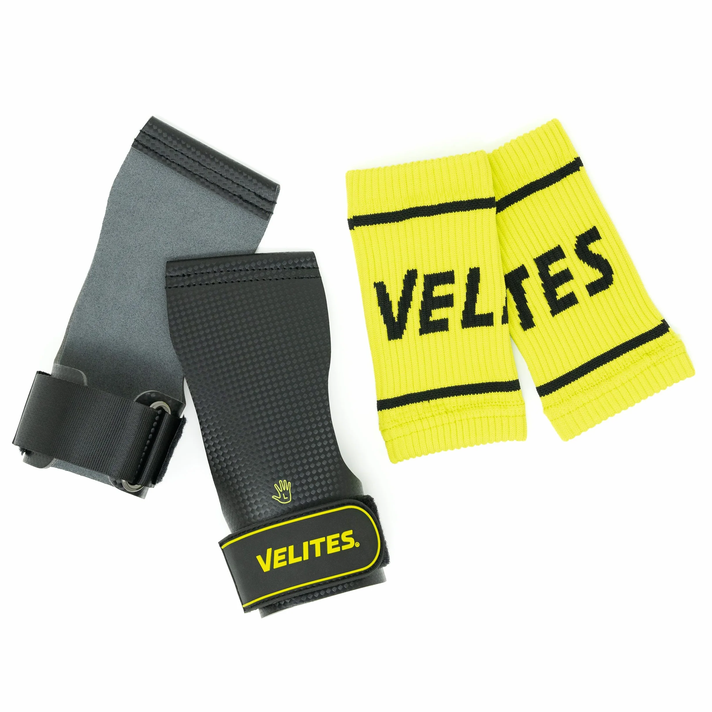 Velites Quad Carbon Calleras Profesionales para Atletas de Cross Training 100% Veganas Muñequeras de Tela
