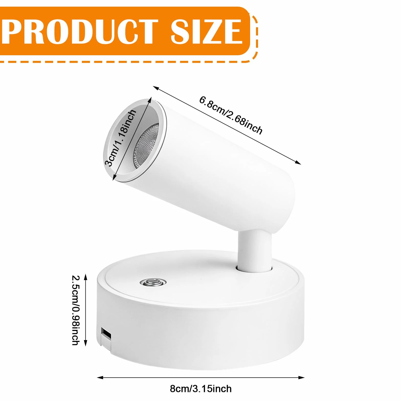 Focos LED para interiores con mando a distancia, 3 temperaturas de color, recargables, regulables, blanco