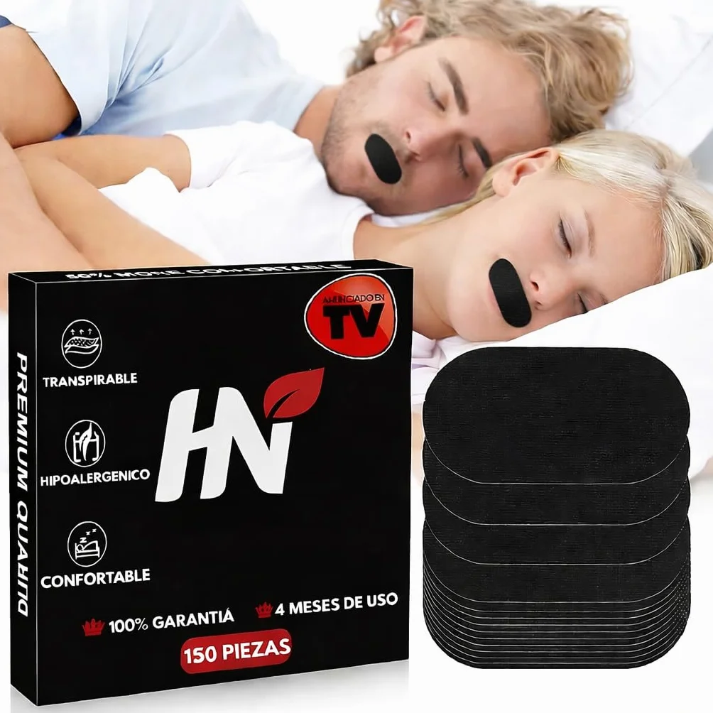 HN PACK AHORRO 150 Tiras Bucales Para Dormir Antironquidos Adhesivo Hipoalergénico Mouth Tape