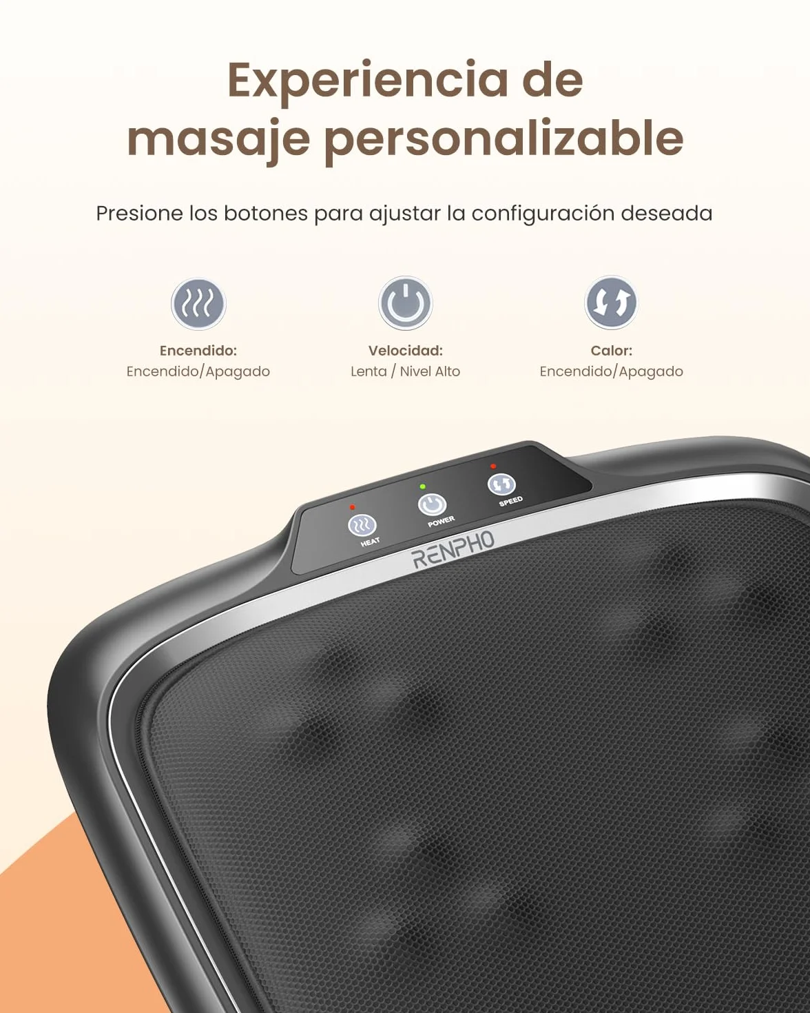RENPHO Masajeador eléctrico de pies Shiatsu con calor, masaje de amasamiento profundo, cubierta extraíble