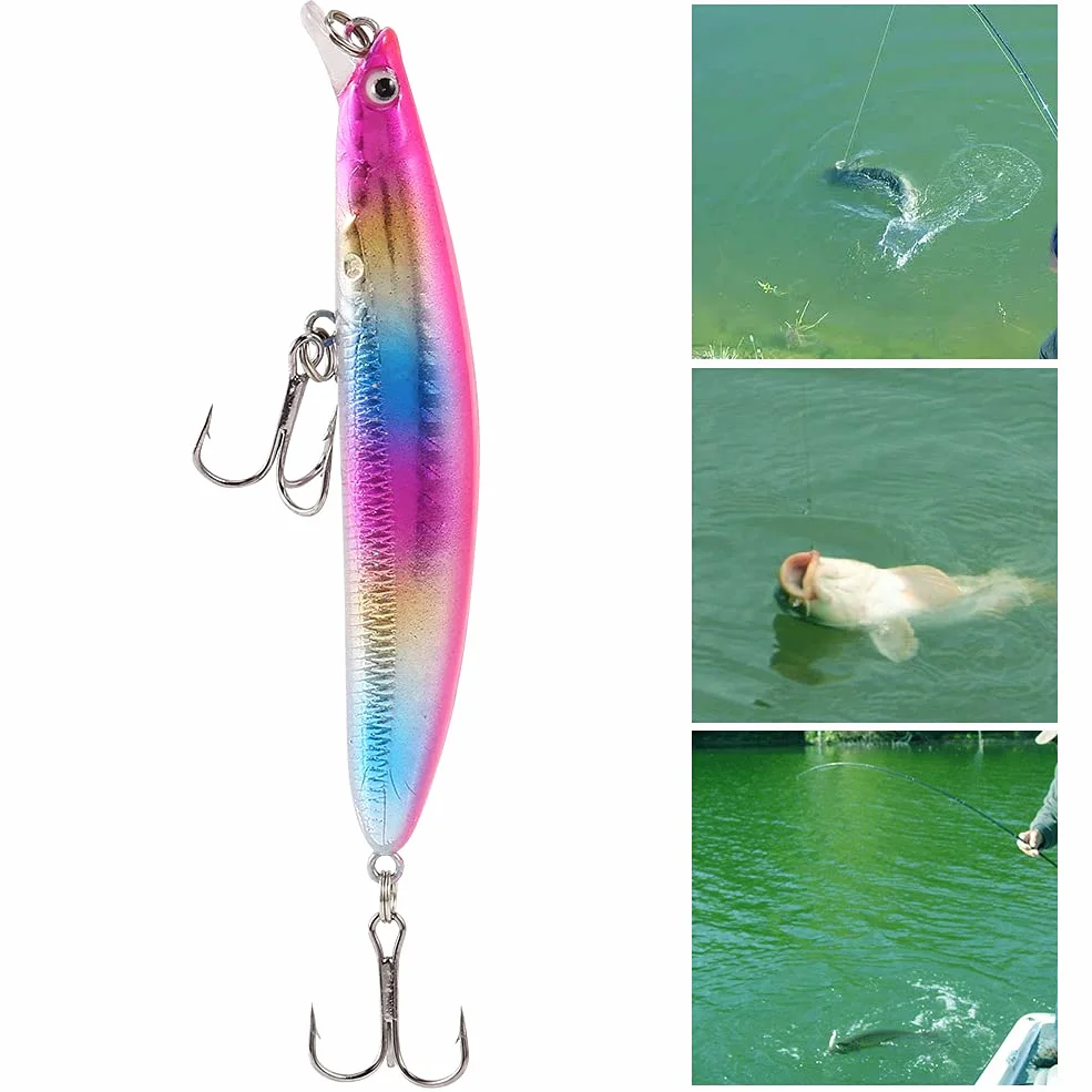 Señuelos de Pesca Blandos, Señuelo de 9,5 cm, Cebo Duro, cebos Artificiales, Wobblers de Pesca for Pesca de Agua Dulce, señuelos de Agua Salada, Agua Salada, Pesca en el océano, atún, Agua Salada