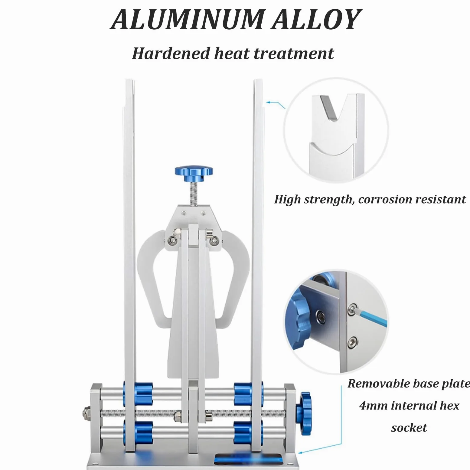 ENWYTR Soporte alineación de Ruedas de Bicicleta Aleación de Aluminio con Herramienta de reparación de alineación de indicador de cuadrante Apertura de 55 mm a 200 mm