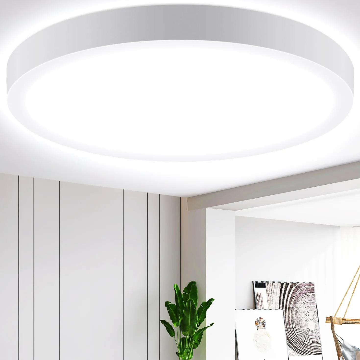 Aigostar Lampara de Techo LED 24W Ø285mm 2700LM Luz blanca fria 6500K para Sala de Estar