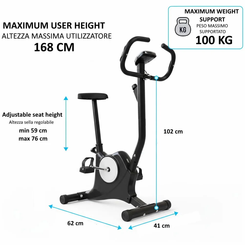 Bicicleta estática de cámara para adelgazar y tonificar glúteos y piernas, resistencia ajustable sensores cardiovasculares pantalla LCD sillín ajustable entrenamiento fitness