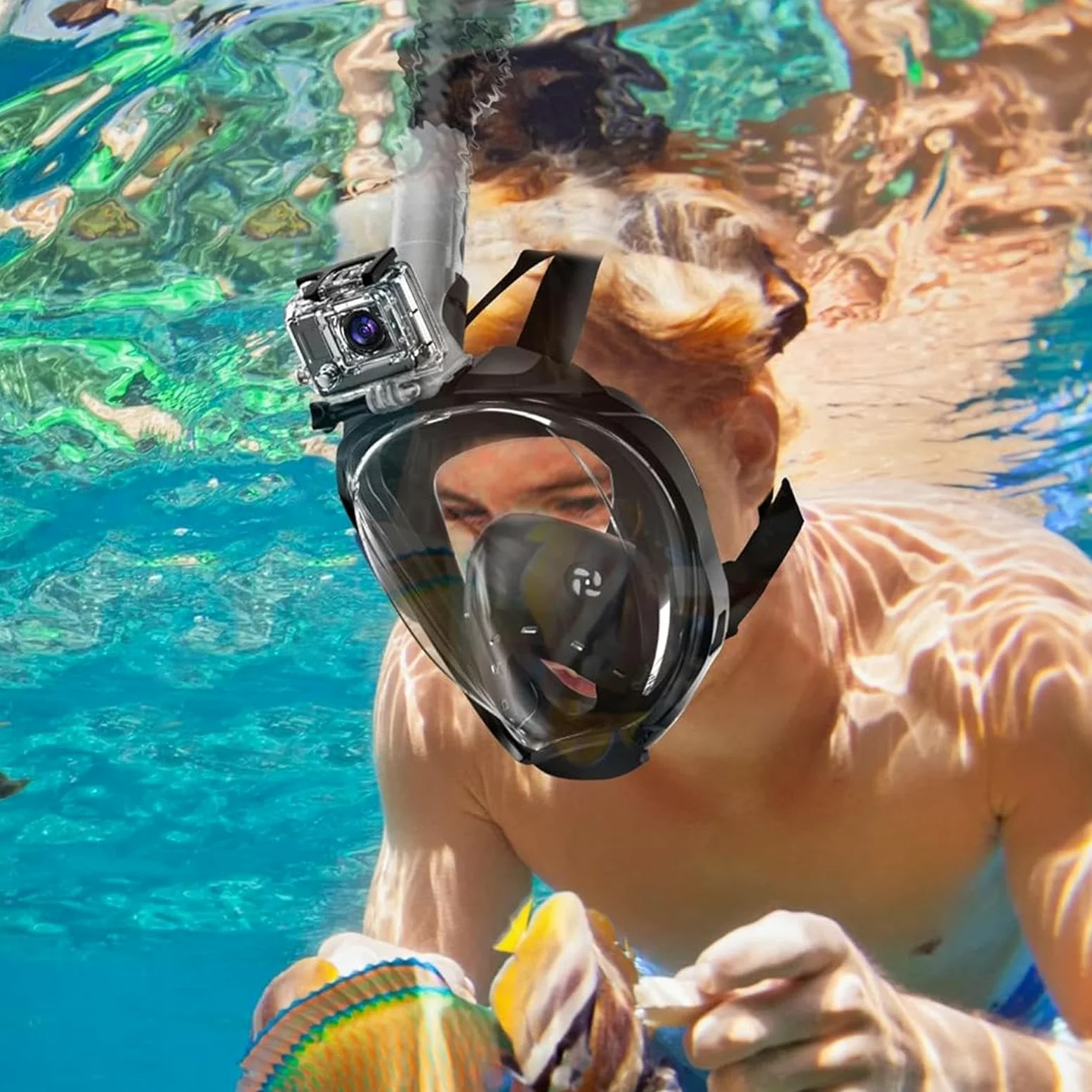 Gafas de buceo para adultos, gafas de buceo para adultos, antivaho, visión panorámica de 180°, gafas de natación, antivaho, a prueba de fugas, gafas de natación de cara completa con cordón