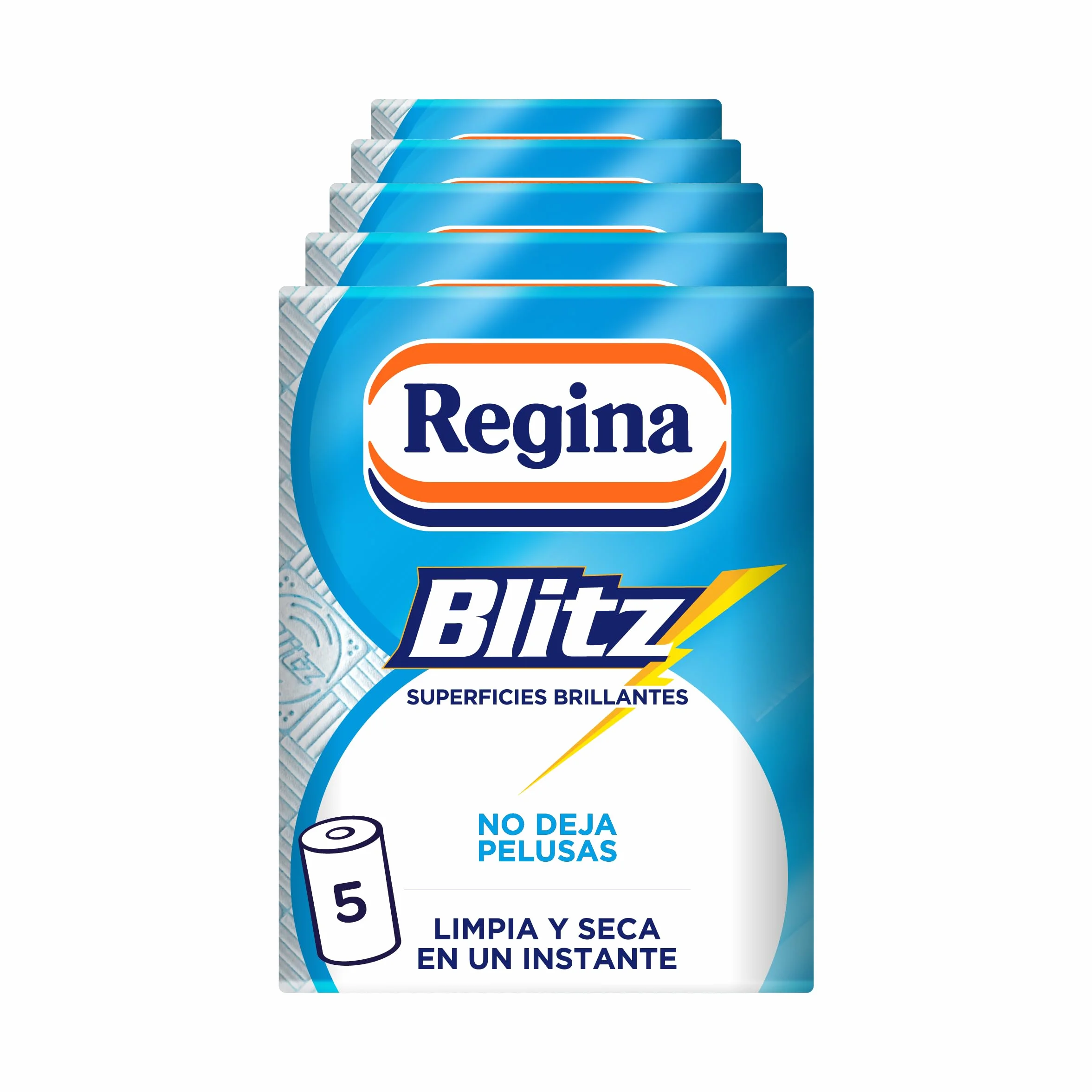 Regina Blitz Papel de Cocina 5 Rollos 100 Maxi-Hojas 3 Capas Sin Pelusas