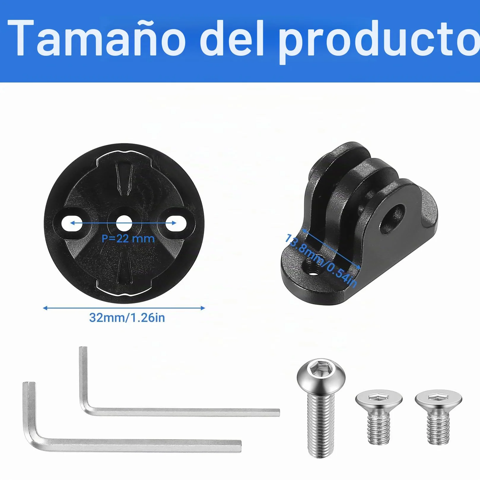 1 Juego Soporte Universal para Gopro y, Montaje para Bicicleta de Cámara de Acción y Computadora, Compatible con Edge (Distancia Entre Agujeros 22-24mm)