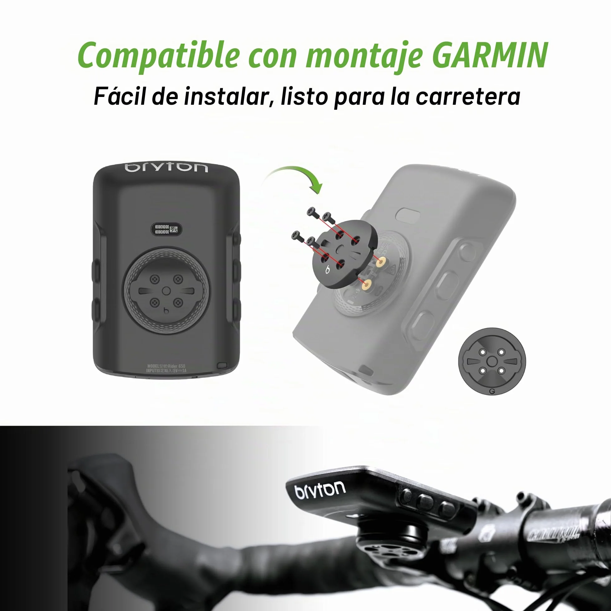 Bryton Rider 650 Ciclocomputador GPS, Pantalla táctil a Color de 2,8", hasta 33h de batería, mapas de Europa preinstalados, navegación Giro a Giro, Ajuste automático de Brillo