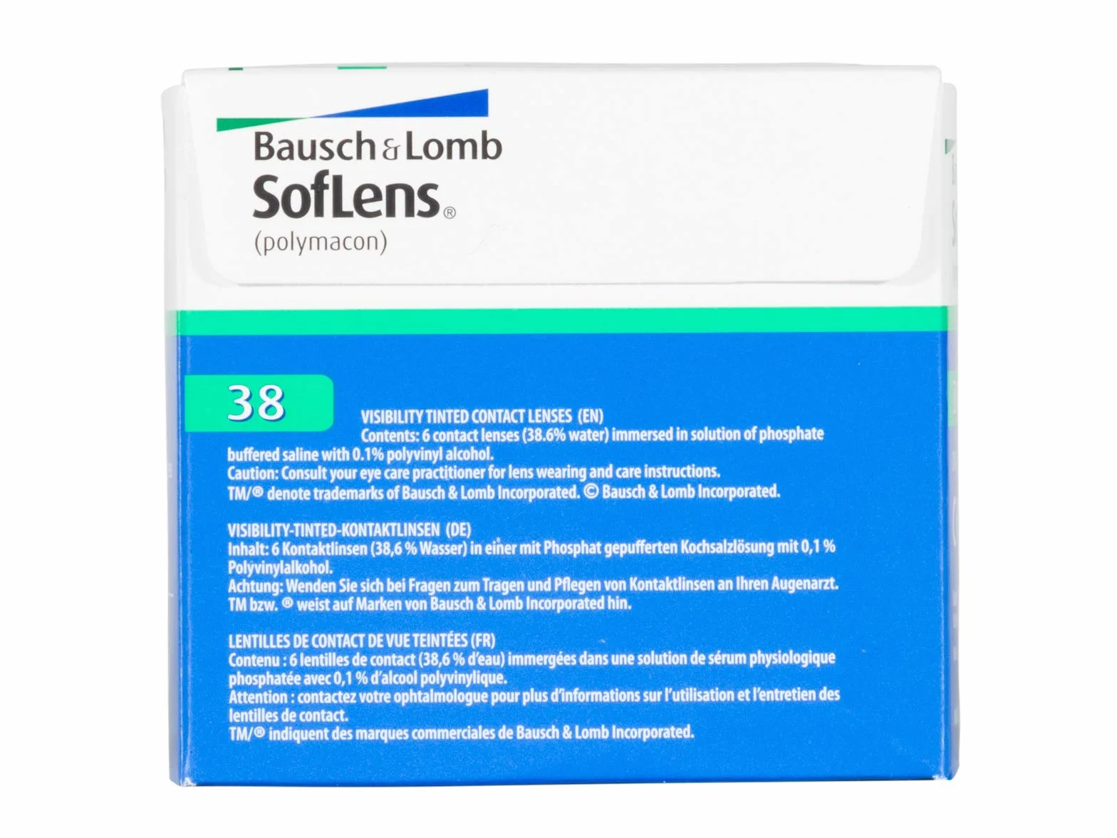 BAUSCH + LOMB SofLens 38 lentillas mensuales esféricas 6 uds 8.7 BC 14.00 DIA -06.50