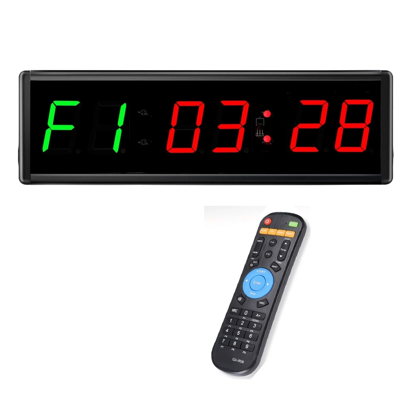 Temporizador de Gimnasio, Temporizador de gimnasio 2,3 ", cronómetro intervalo LED, reloj pared Digital con cuenta atrás, Fitness dígitos, pulgadas hacia abajo/arriba for el hogar