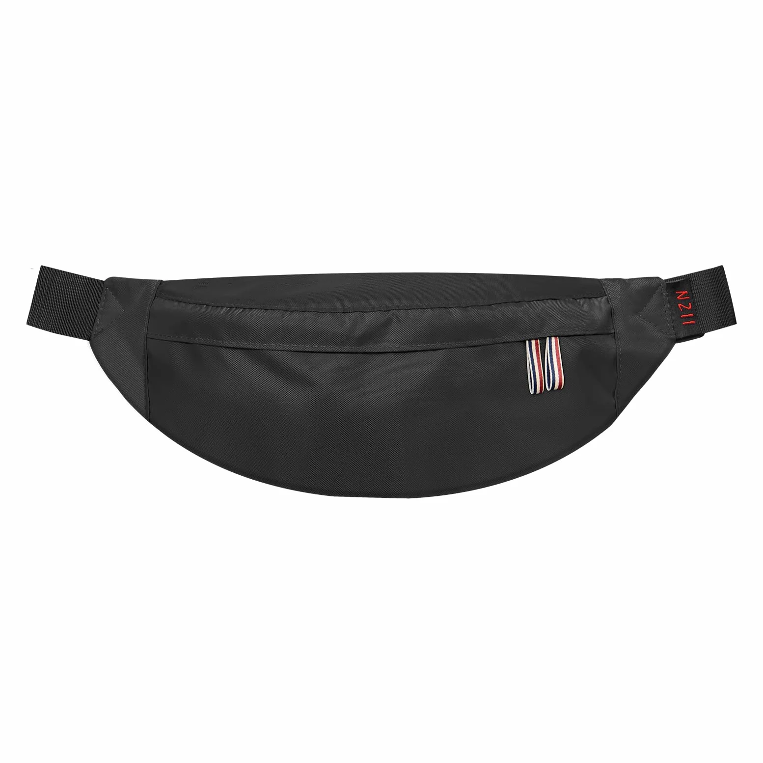 Riñonera ligera para hombres y mujeres, para viajes, deportes, senderismo (cremallera de rayas negras 955)