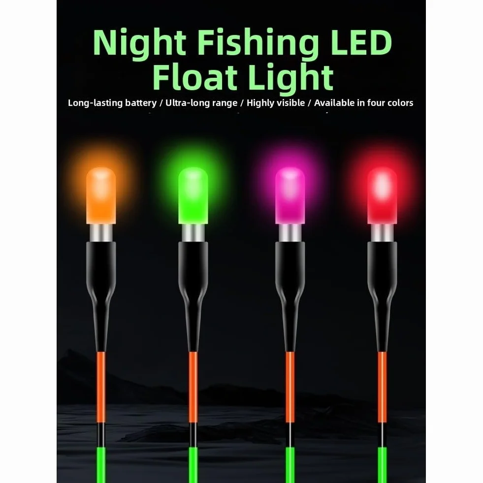 Luz LED flotante de pesca, paquete de 4 unidades para ultra brillante, visibilidad de 50 m, impermeable, brillo nocturno para pescadores (4 unidades de cuatro colores)