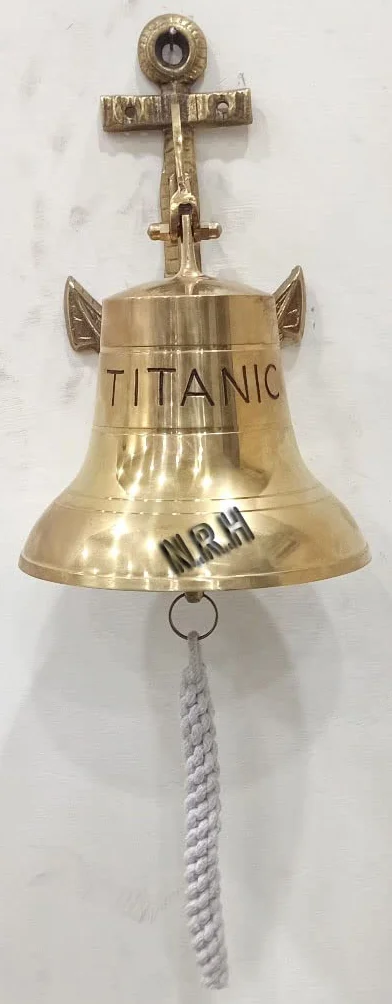Campana para Colgar en la Pared con Ancla Titanic para decoración de Pared (15,24 cm, latón)