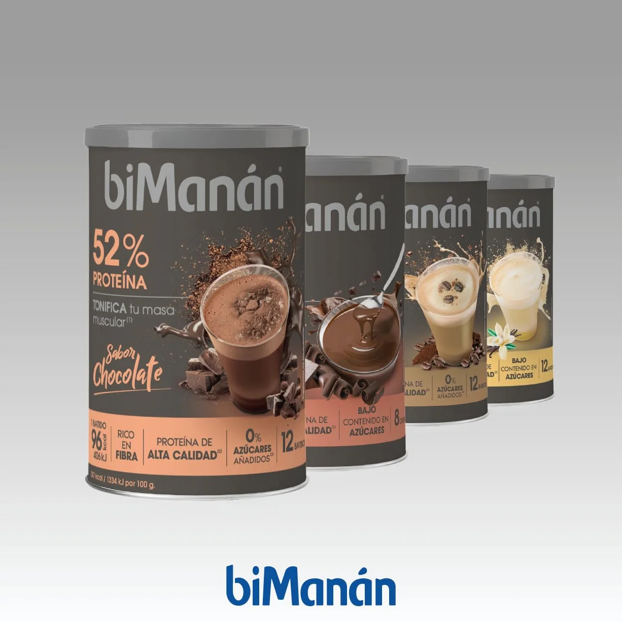BIMANÁN Batido de Proteína Chocolate 52% Proteína 360g 12 Raciones
