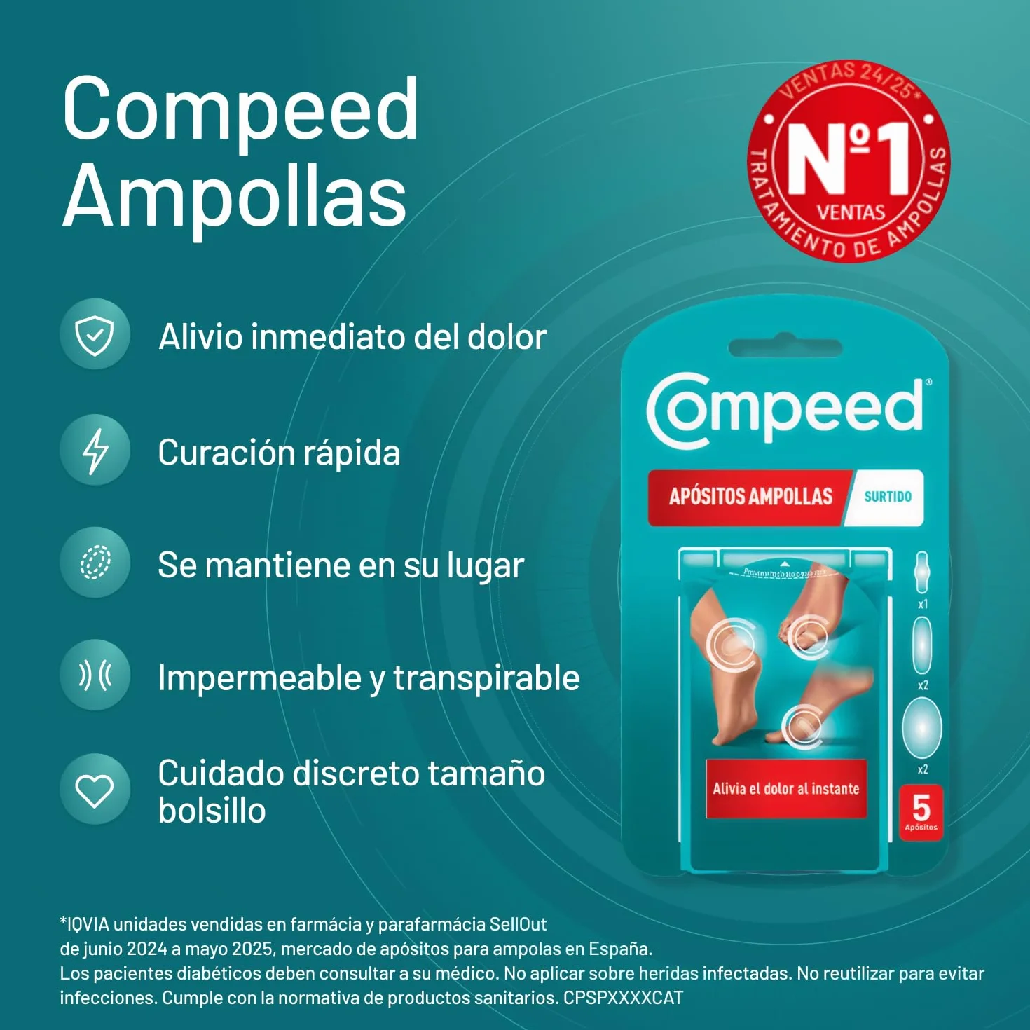 COMPEED Ampollas Surtido Apósitos Hidrocoloides Pack 5 uds.