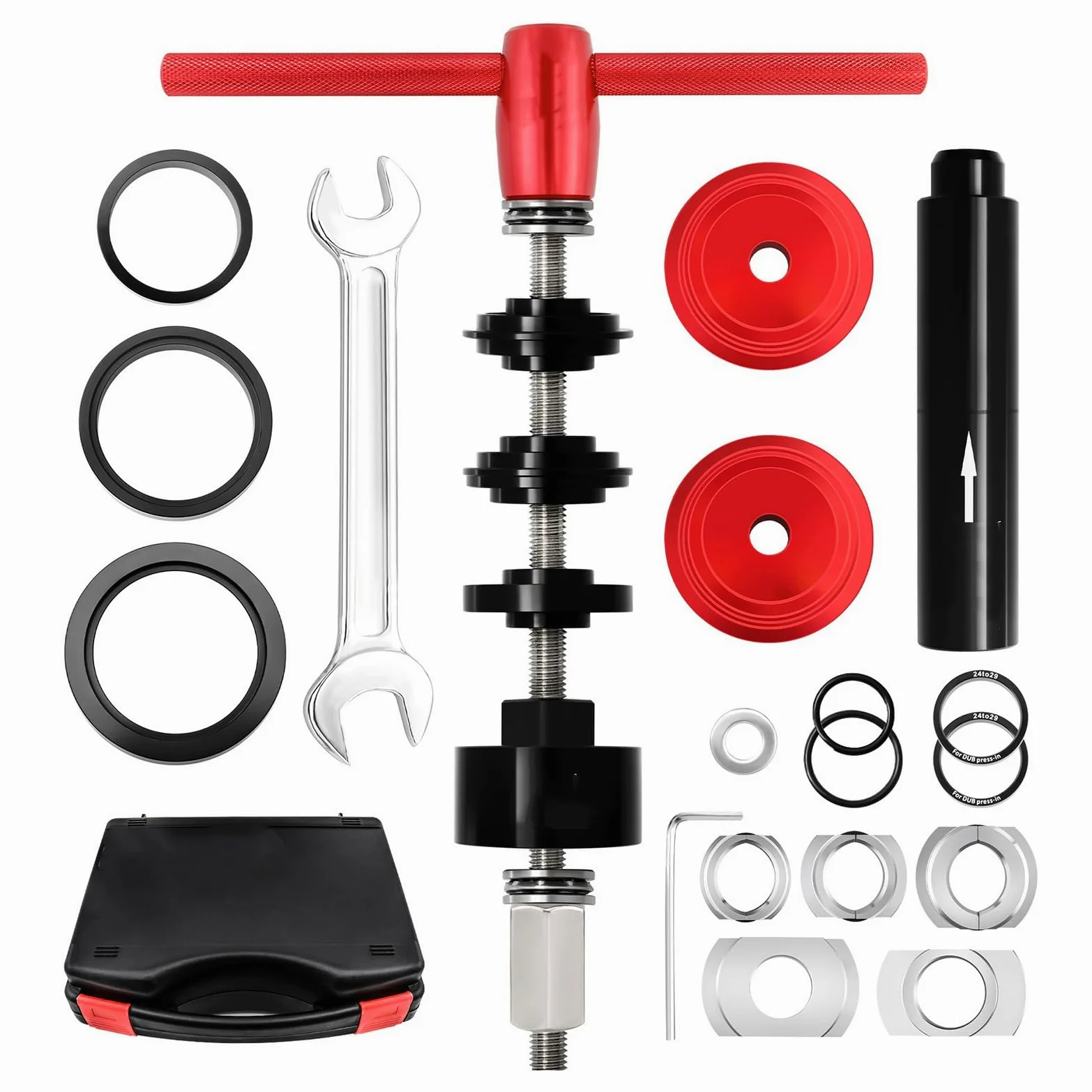 Prensa profesional de reparación de bicicletas, herramienta de pedalier para Hollows Teches, extracción de cojinetes de bielas e instalación de auriculares, herramienta de prensa de