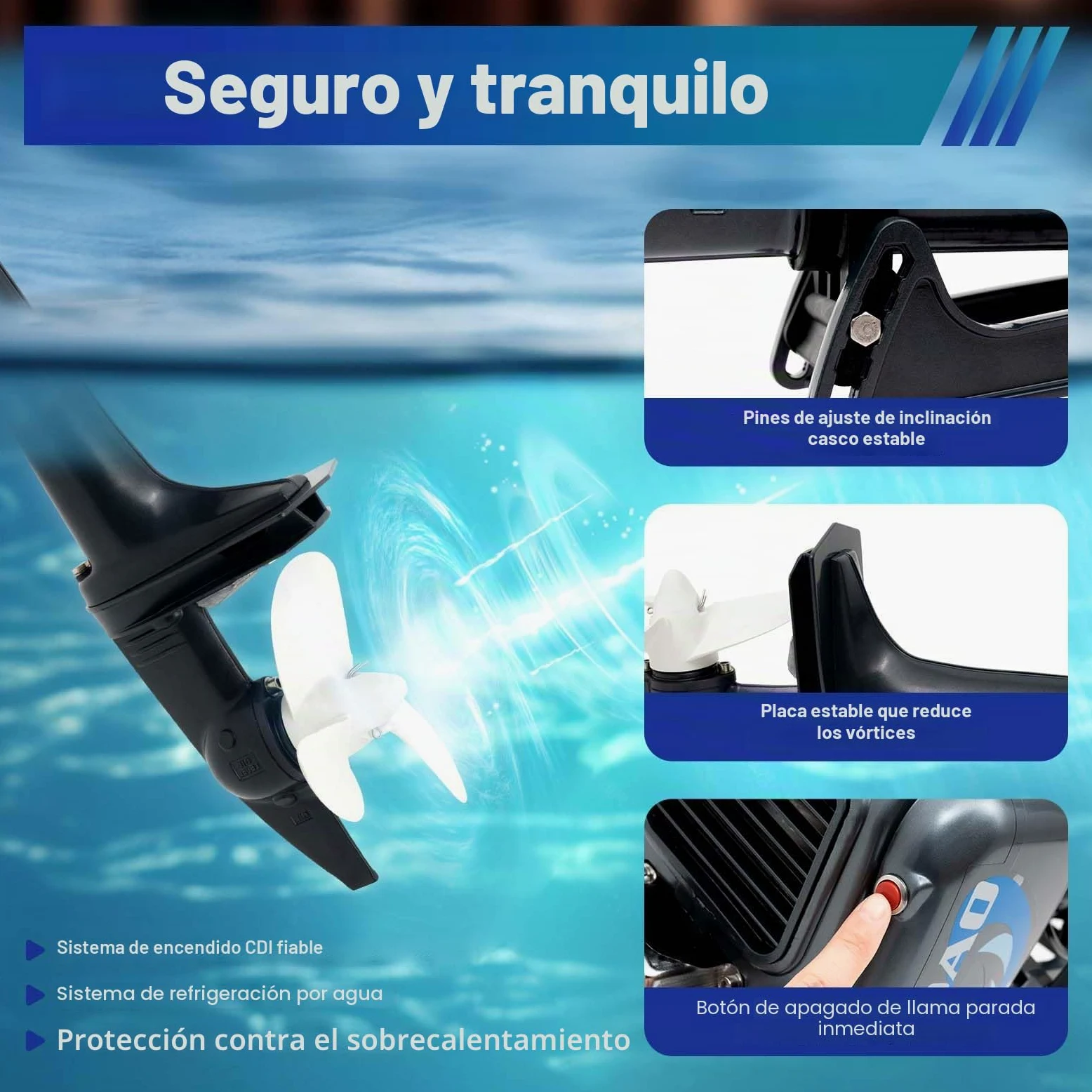 Motor fueraborda de 2 tiempos 3,5 CV refrigerado por agua con sistema CDI,motor fueraborda,motor fueraborda electrico