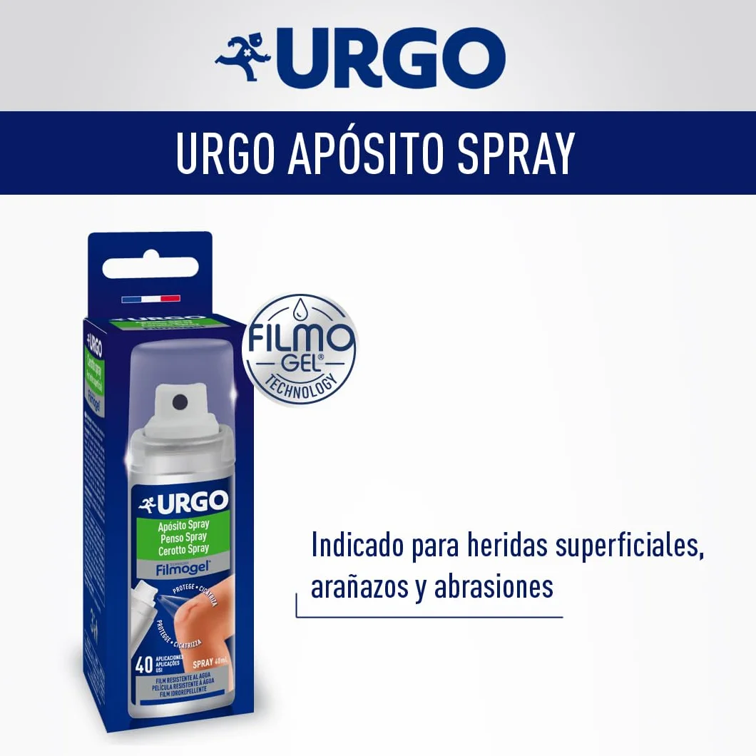 Urgo Apósito Spray Filmogel Cicatrizante Impermeable 40 ml 40 Aplicaciones