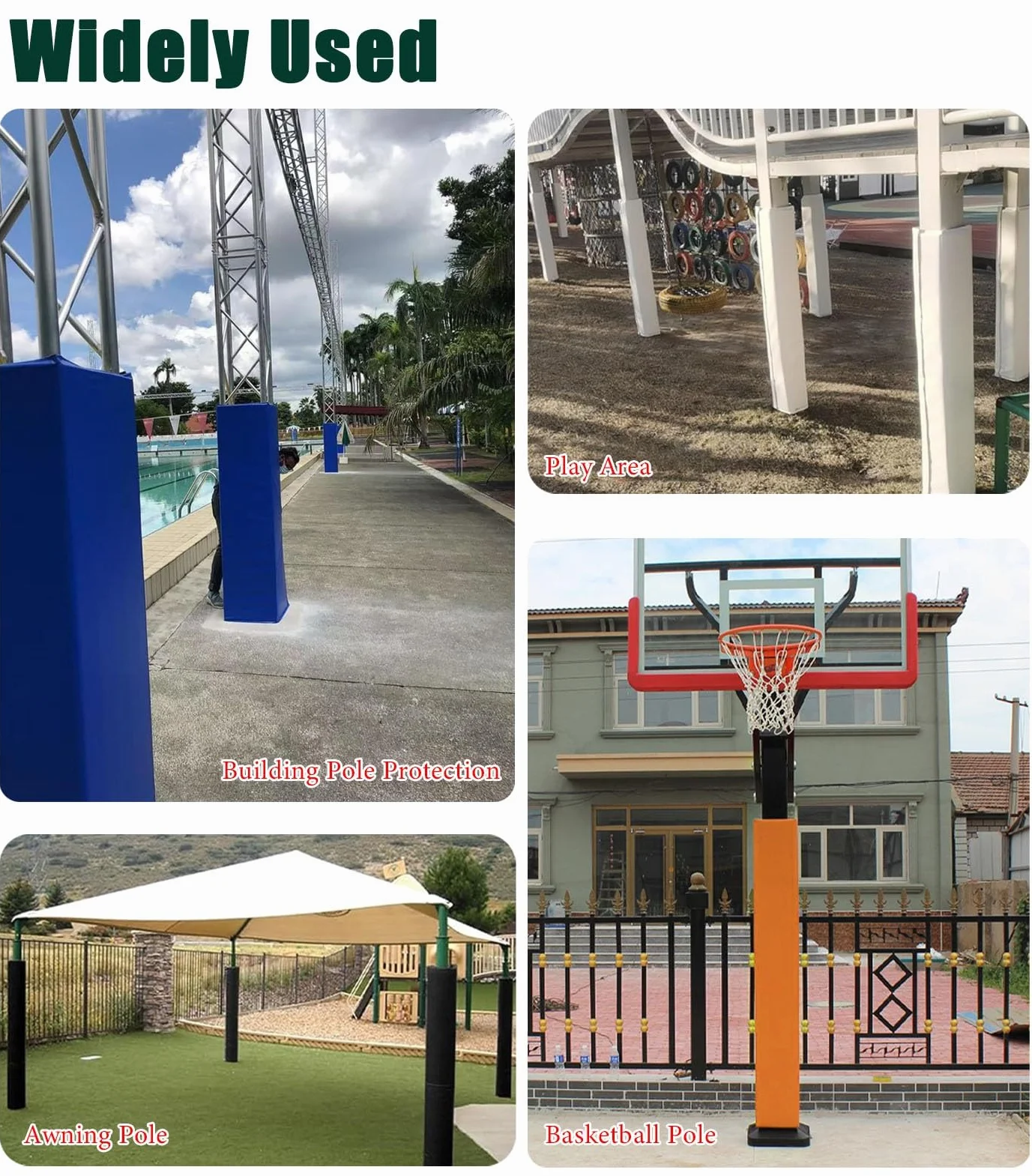 Genérico Protector de Postes para Aros de Baloncesto y Postes de Voleibol Resistente a los Rayos UV, de 30 x 30 cm (12 x 12 Pulgadas), para Postes Cuadrados: Equipo de Seguridad Duradero para Deporte