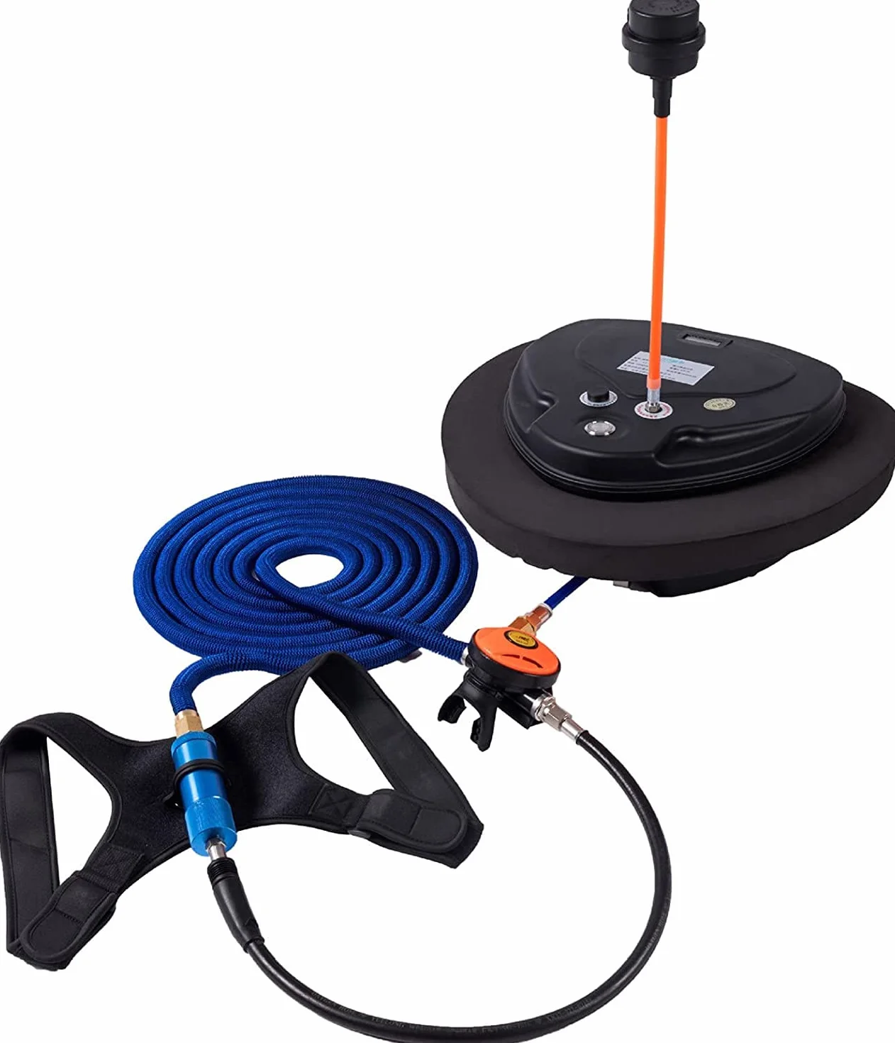 Juego de sistema de buceo recargable de 5,5 horas, compresor de aire impermeable con manguera de 35 pies y regulador de respiración de buceo, equipo de buceo para pesca de buceo recreativa