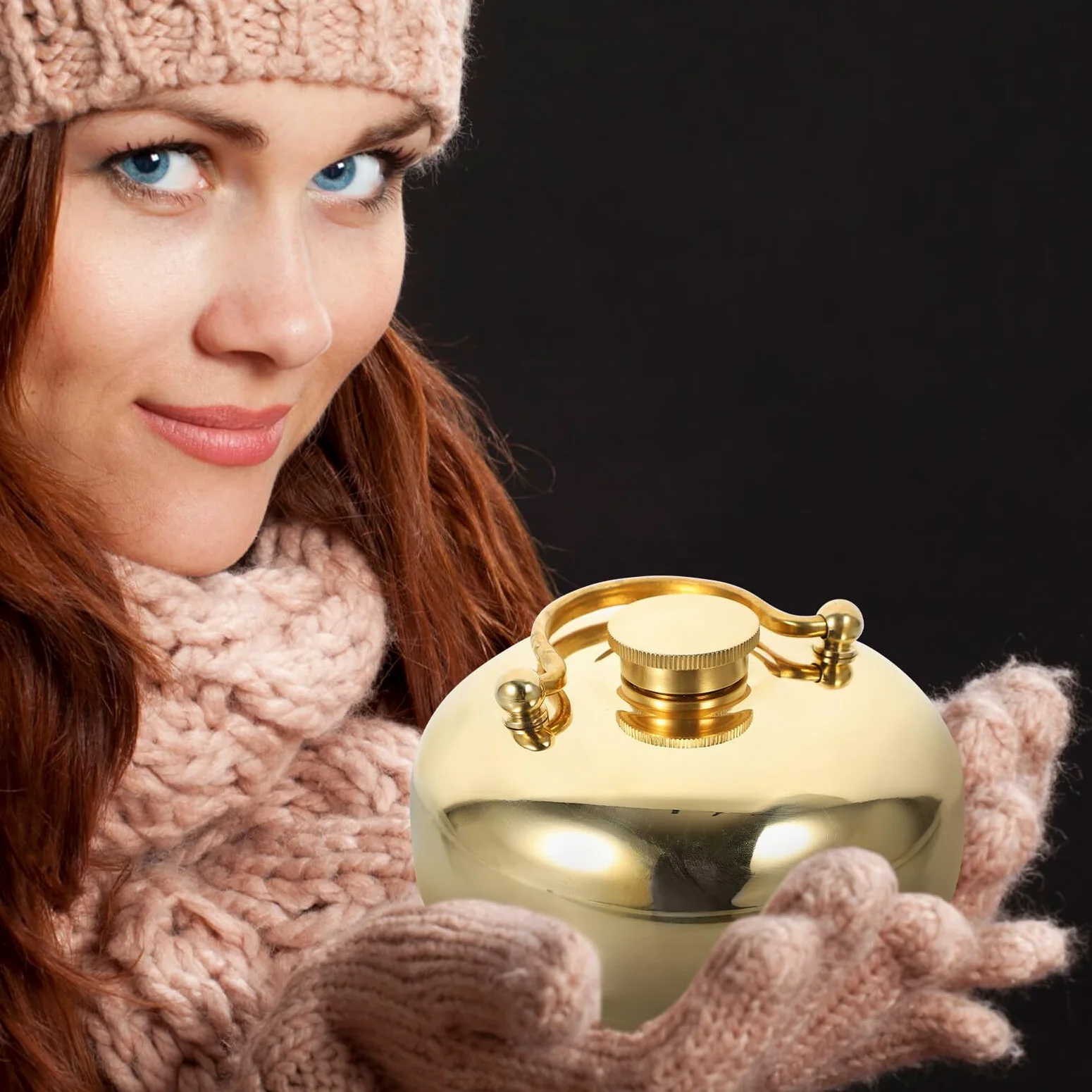 Gatuida Hervidor de Cobre para Calentar Manos Bolso de Agua Caliente Pequeño Reutilizable Bolsa Térmica para Oficina Calentador de Invierno Color Aleatorio
