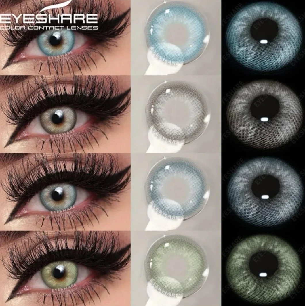 Lentes de contacto de color Azul Sin Graduar Hidrogel 1 Año