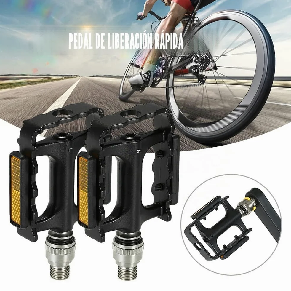 Lixada Pedales de Bicicleta de montaña Pedales de liberación rápida Pedal de Plataforma de Ciclismo MTB con Adaptador Extensor de Pedal (Opcional)