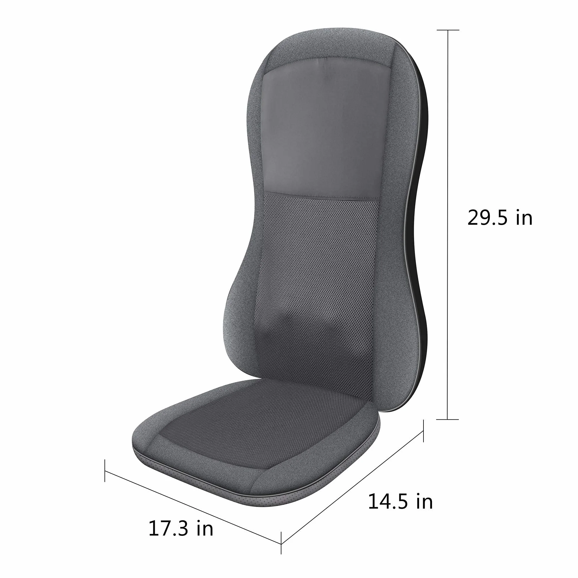COMFIER Masajeador Shiatsu para Espalda, Sillón de Masaje con Calor, 10 Nodos, Almohadillas Rodantes Lumbares