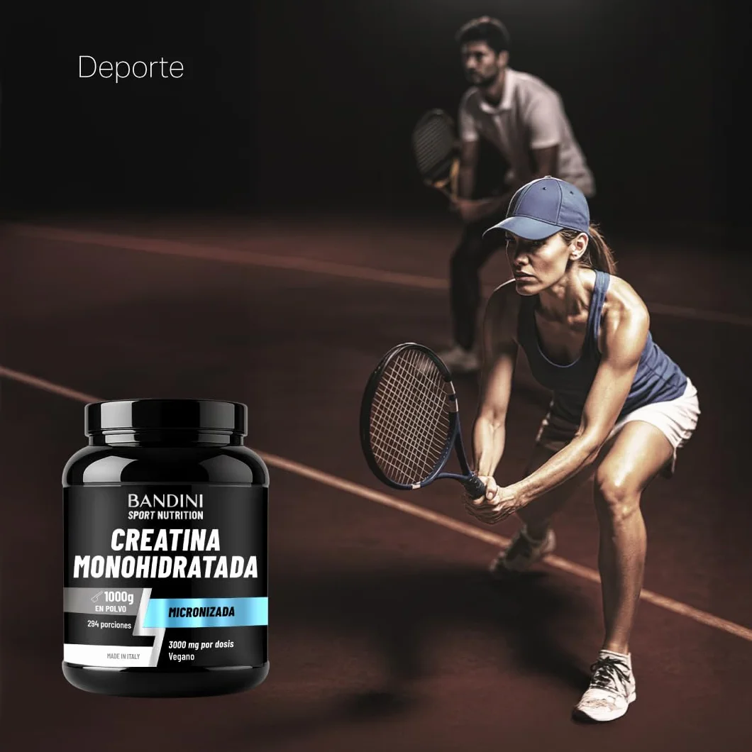 Bandini Creatina Monohidratada en Polvo 1kg Pura - Suplemento Deportivo sin Aditivos - 100% Vegano