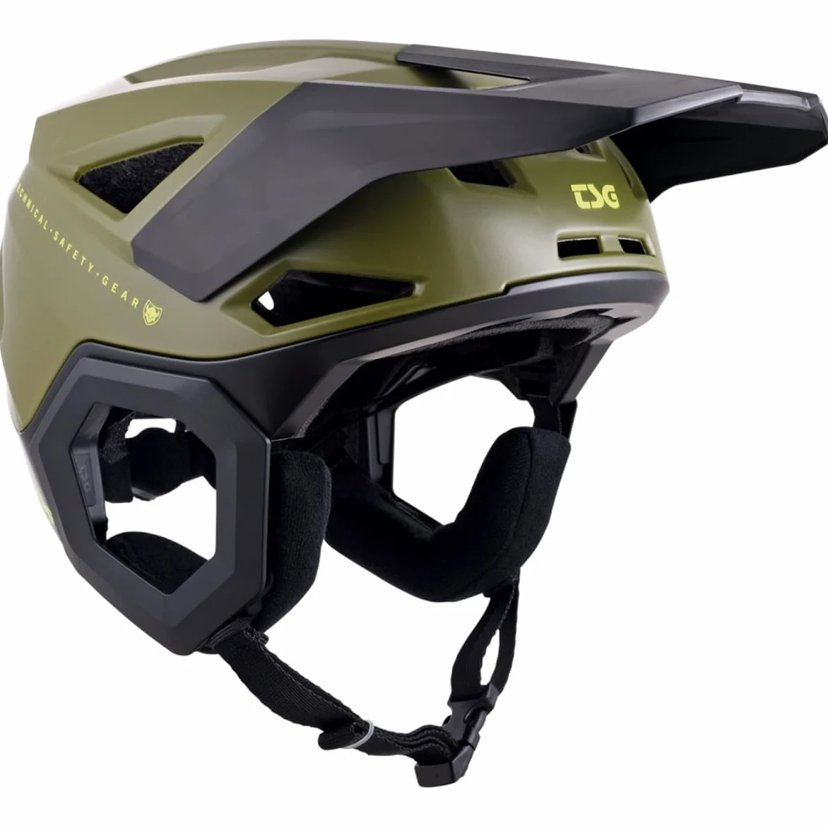 TSG Enduro Prevention Solid Color - Casco de Bicicleta de montaña, Color Oliva Satinado
