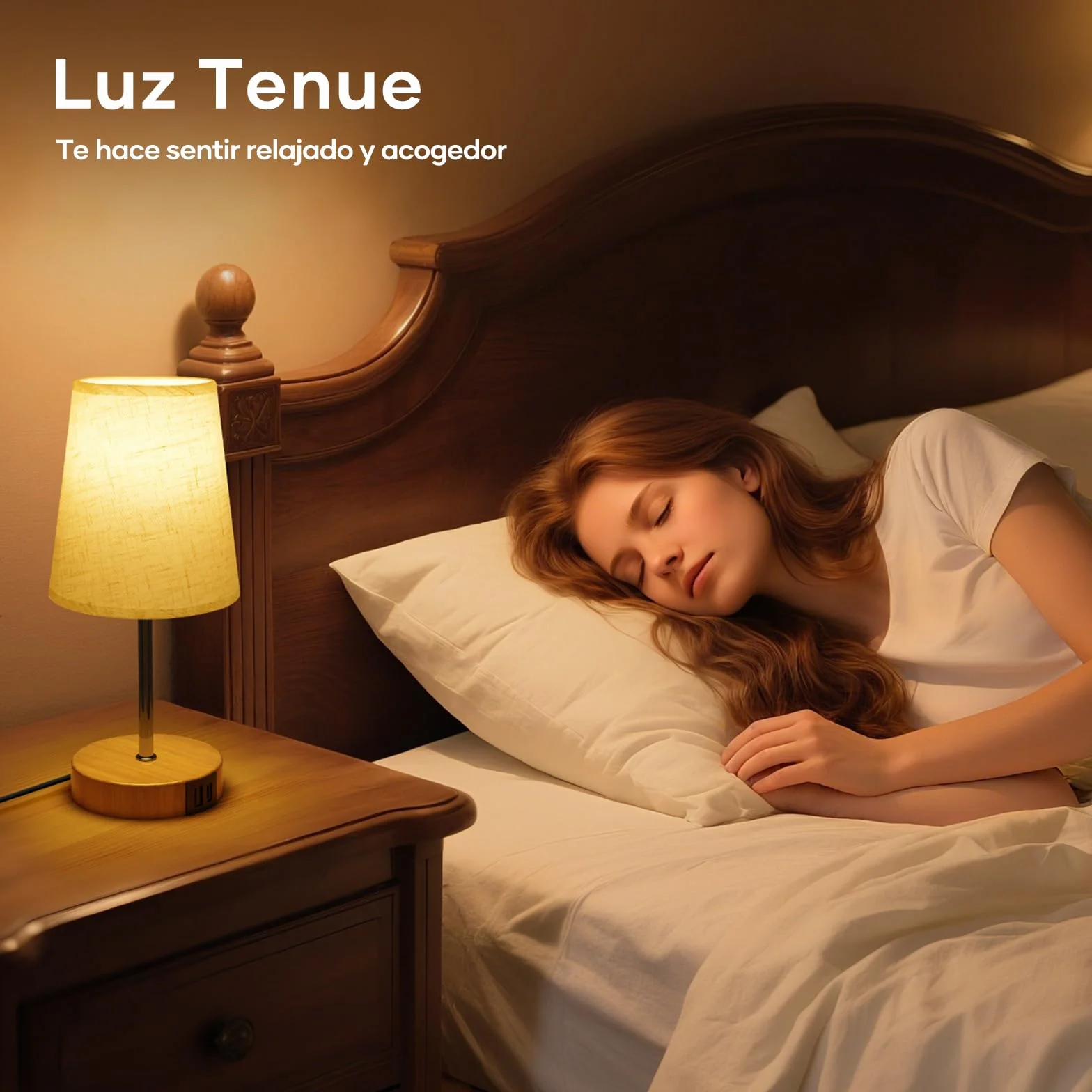 Suright Lámpara de Mesita de Noche Táctil con USB A+C, Regulable 3 Niveles Brillo, Pequeña para Dormitorio