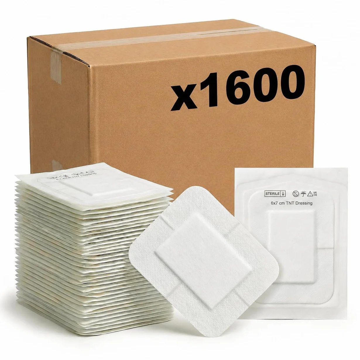 KMINA Apósitos Adhesivos de TNT Estériles 6x7 cm 1600 unidades