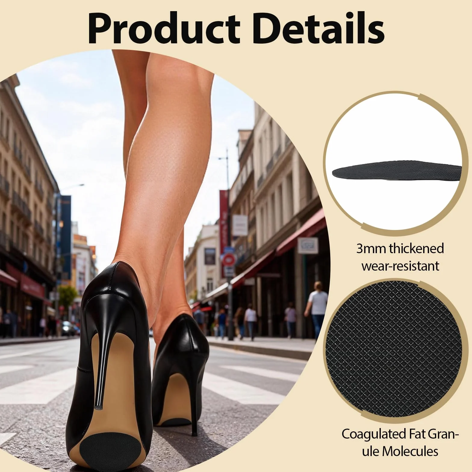 Pegatinas Antideslizantes para Zapatos, 5 Pares, Almohadillas Autoadhesivas, Reparación Suela, Hombre y Mujer