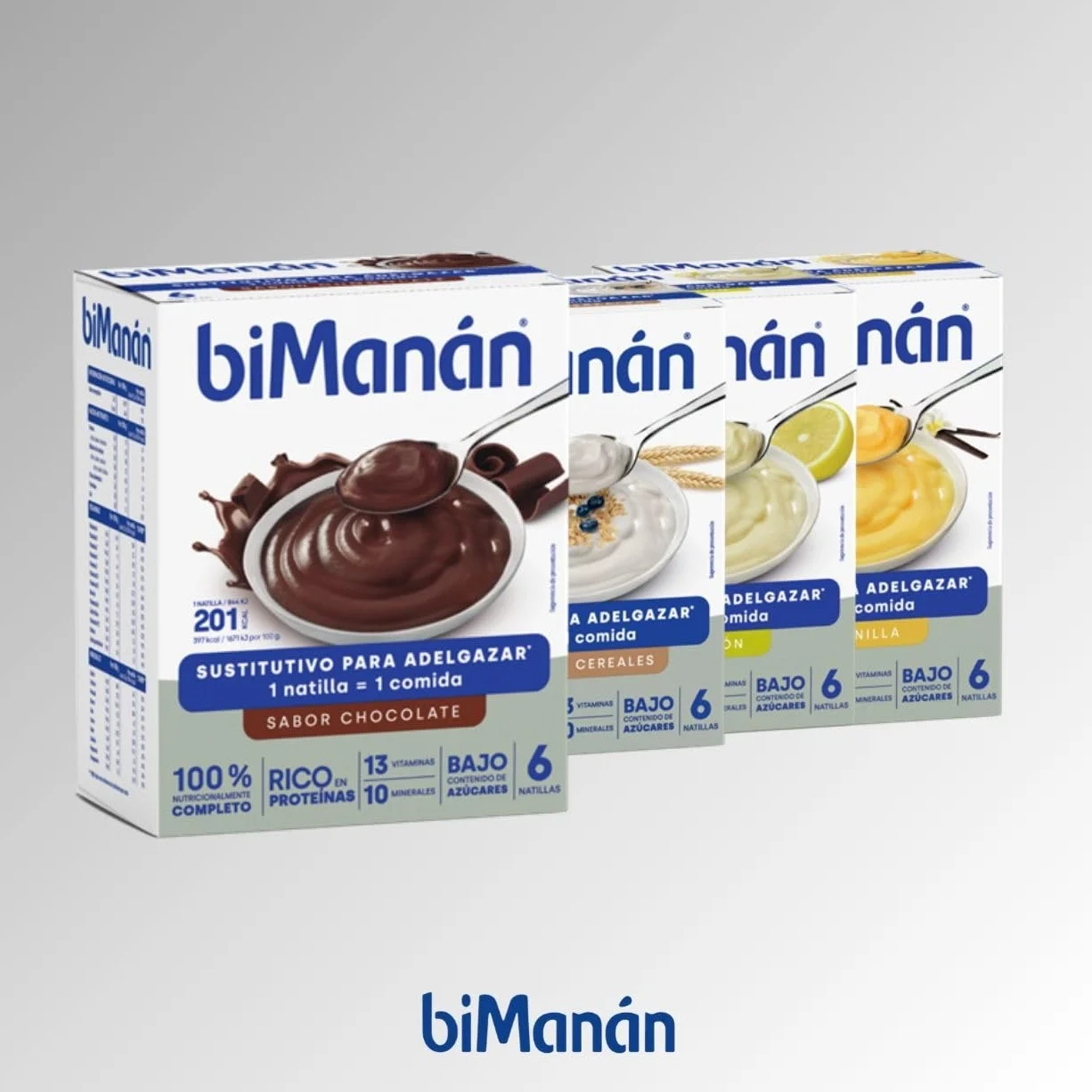 Natillas de Chocolate biManán, Crema Sustitutiva de Comidas para Adelgazar, 6 x 50 g, 300 g