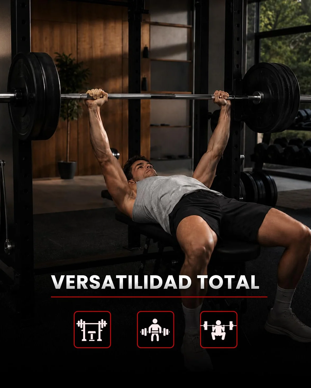 ManiBoom Barra olimpica 20kg, 220 cm para Discos y Pesas de Ø50mm - Barra de MUSCULACION para Press Banca, Halterofilia Crossfit - Barra Olímpica Carga máxima de 230kg para Gimnasio o Casa