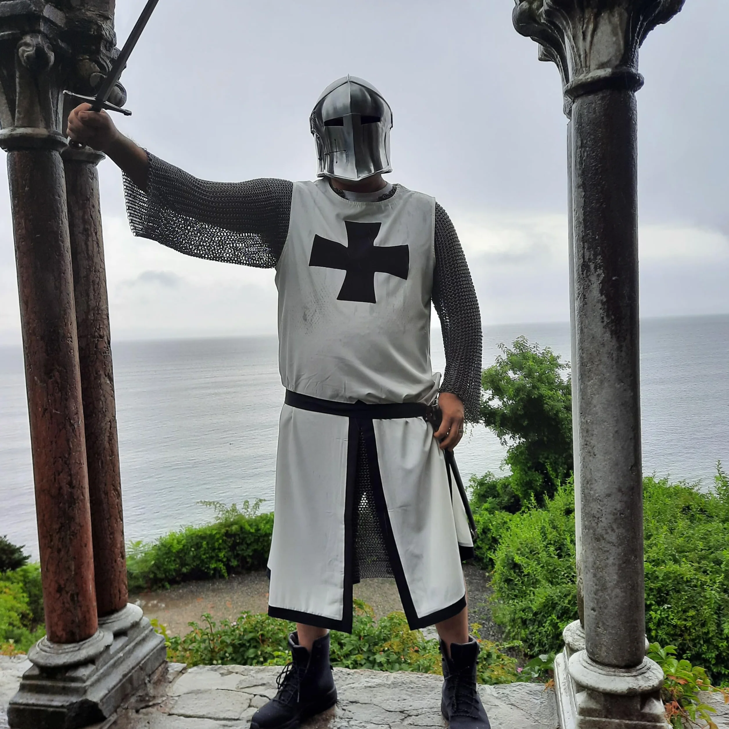 Medieval Replicas Barbuta Casco Caballeros Templarios Crusader Armour Acero