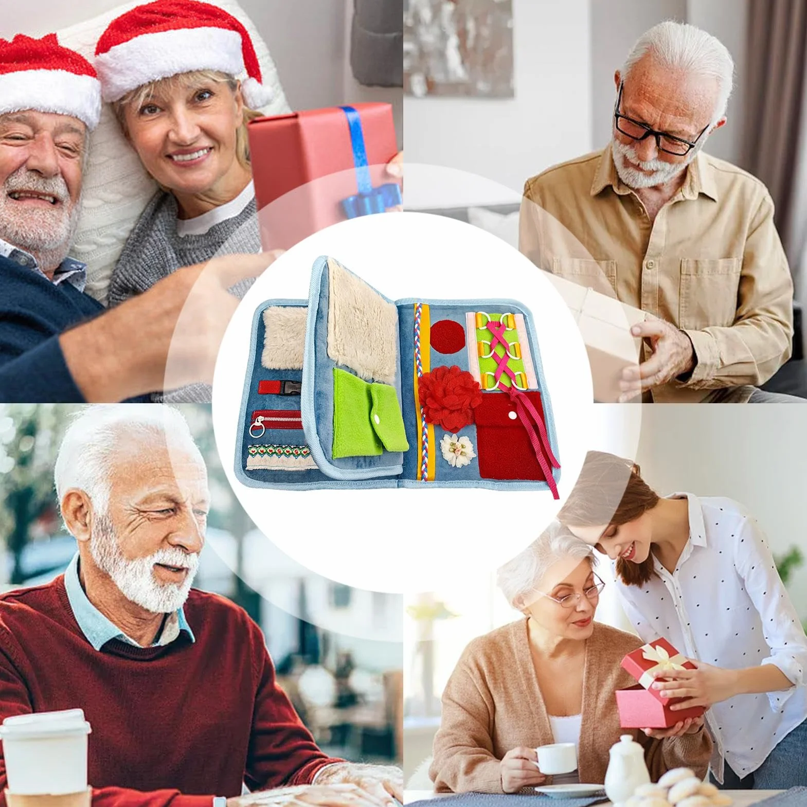 Mantas sensoriales para adultos, Manta de demencia - Almohadilla de actividad autista reconfortante