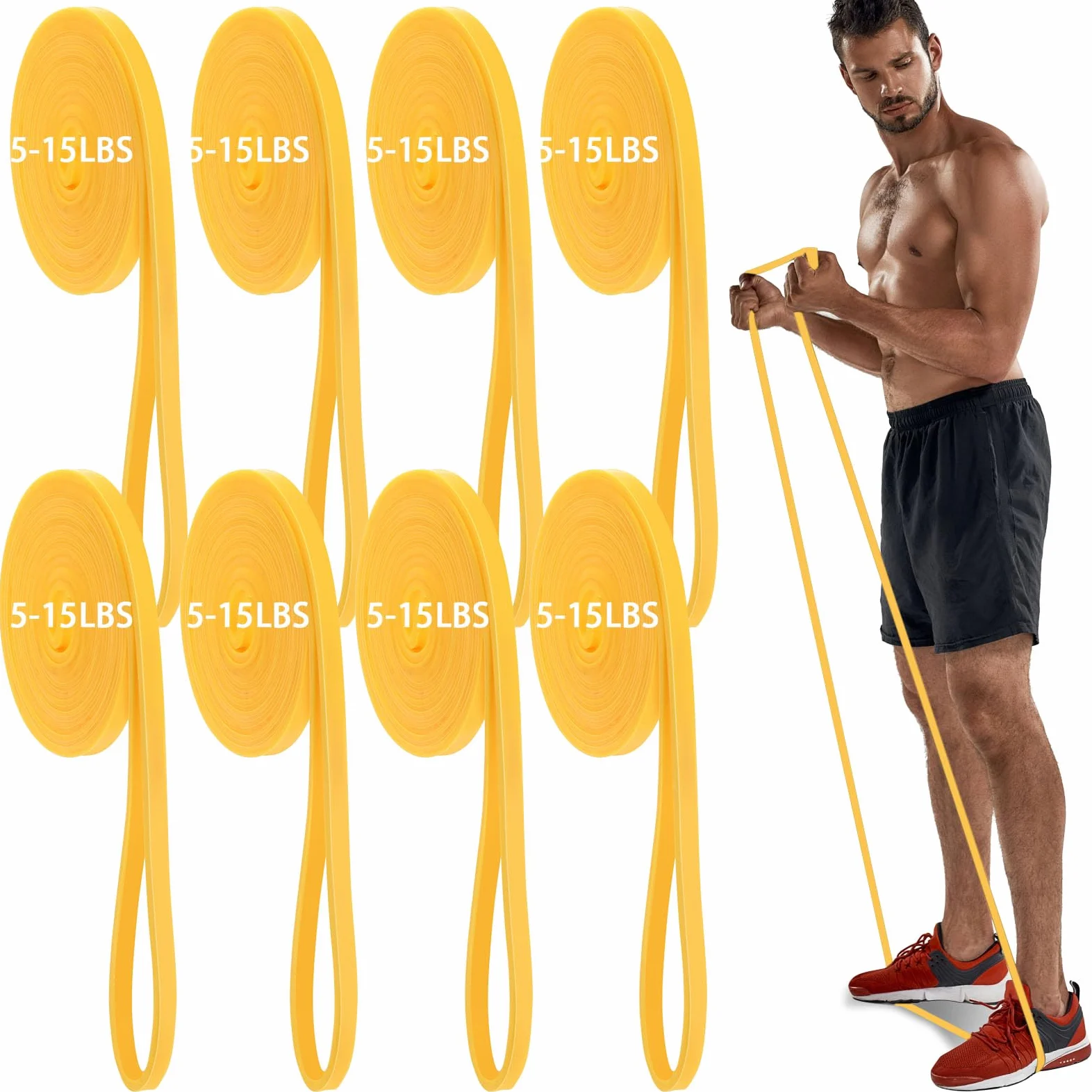 Foilswirl 8 bandas de resistencia para dominadas, bandas de asistencia, bandas de ejercicio para entrenamiento, entrenamiento muscular, terapia física, entrenamiento muscular, hombres y mujeres