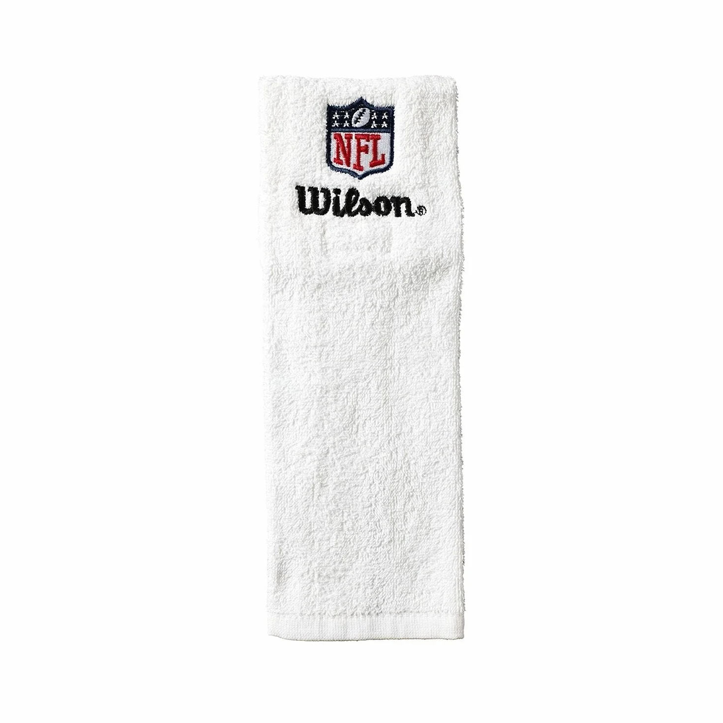 Wilson Toalla de fútbol NFL Field Towel, ​​Algodón, Cinta de Velcro, Blanco