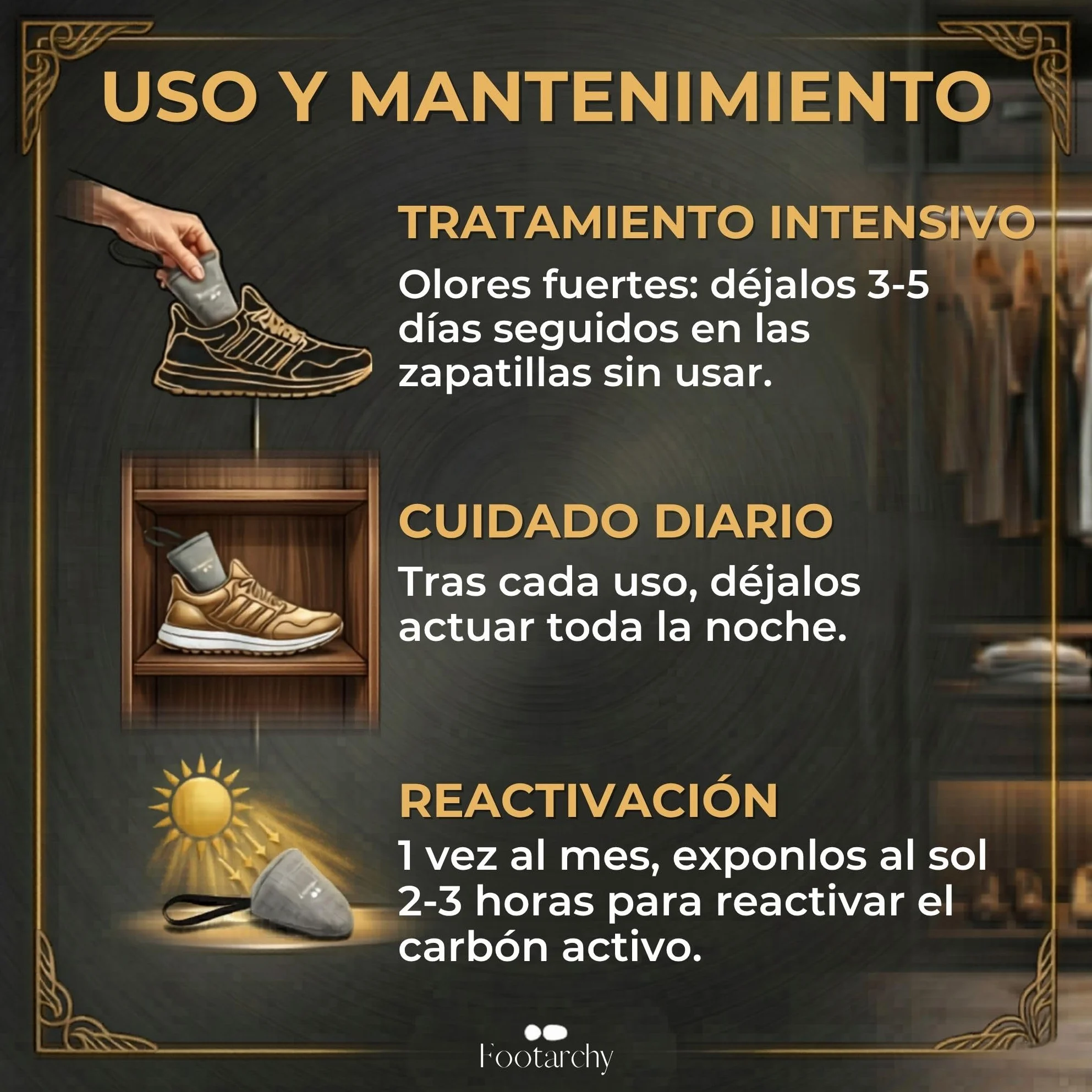 Absorbe Olores Zapatos Menta 4x80g Saquitos Carbón Activado Reutilizables 12 Meses Antihumedad
