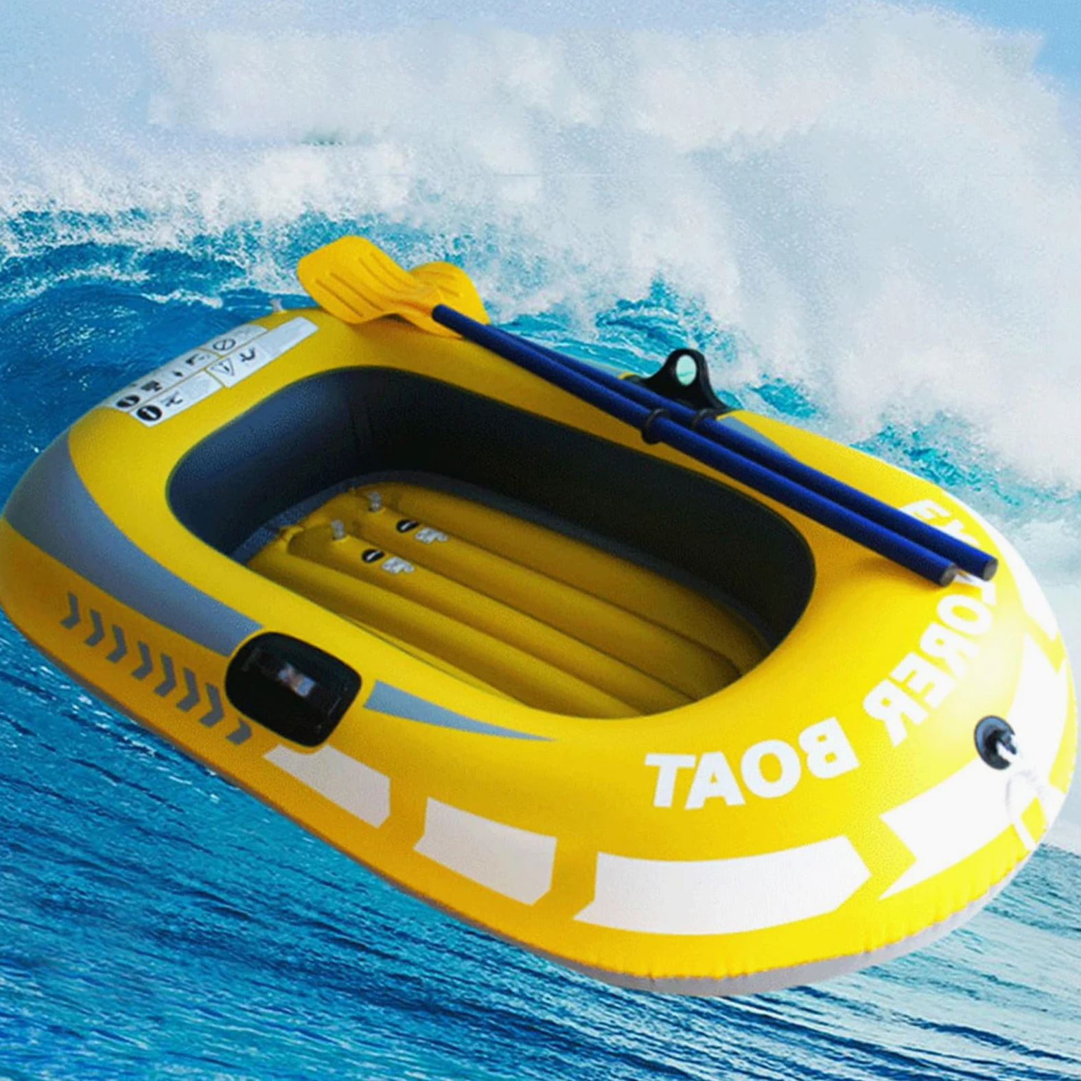 Balsa inflable del kayak doble, 1/2 personas, barco inflable, PVC, verano, canoa plegable engrosada, barco de pesca, kayak de ocio portátil, balsa para exteriores, deriva, pesca, deportes acuáticos
