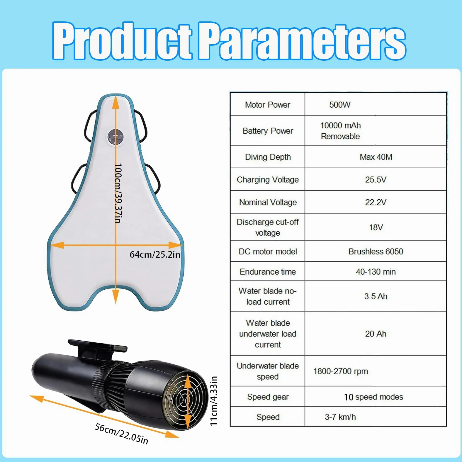 Surf eléctrico para Adultos, 3 en 1 Scooter de Buceo & Tabla Paddle Surf Inflable, Sistemas de propulsión Desmontable, Material Suave, para Sup Buceo Viajes