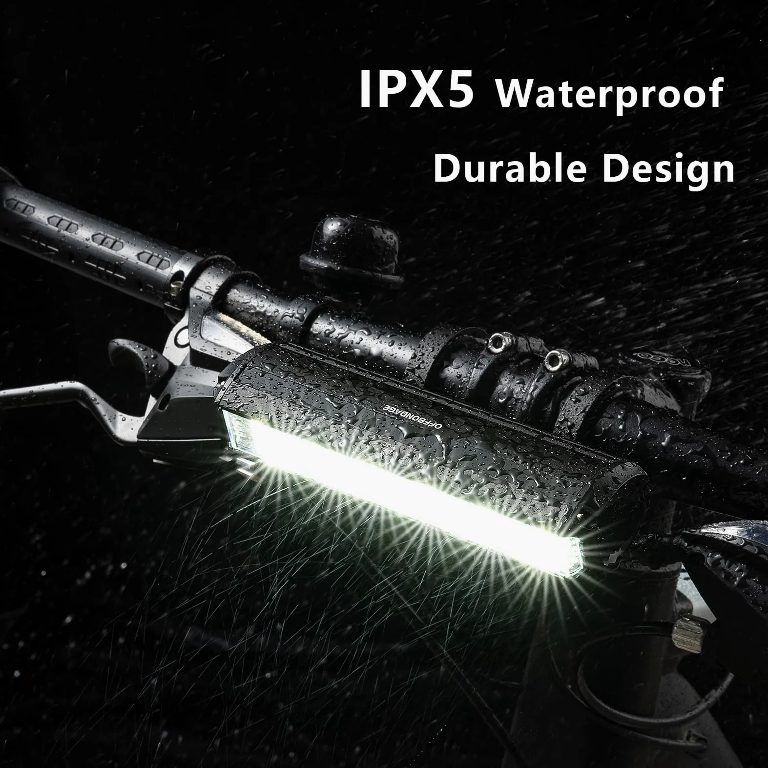 Barra de luz para bicicleta eléctrica, luz frontal superbrillante, batería recargable IPX5, impermeable, 5 modos de faro de bicicleta para bicicleta de montaña, conducción nocturna