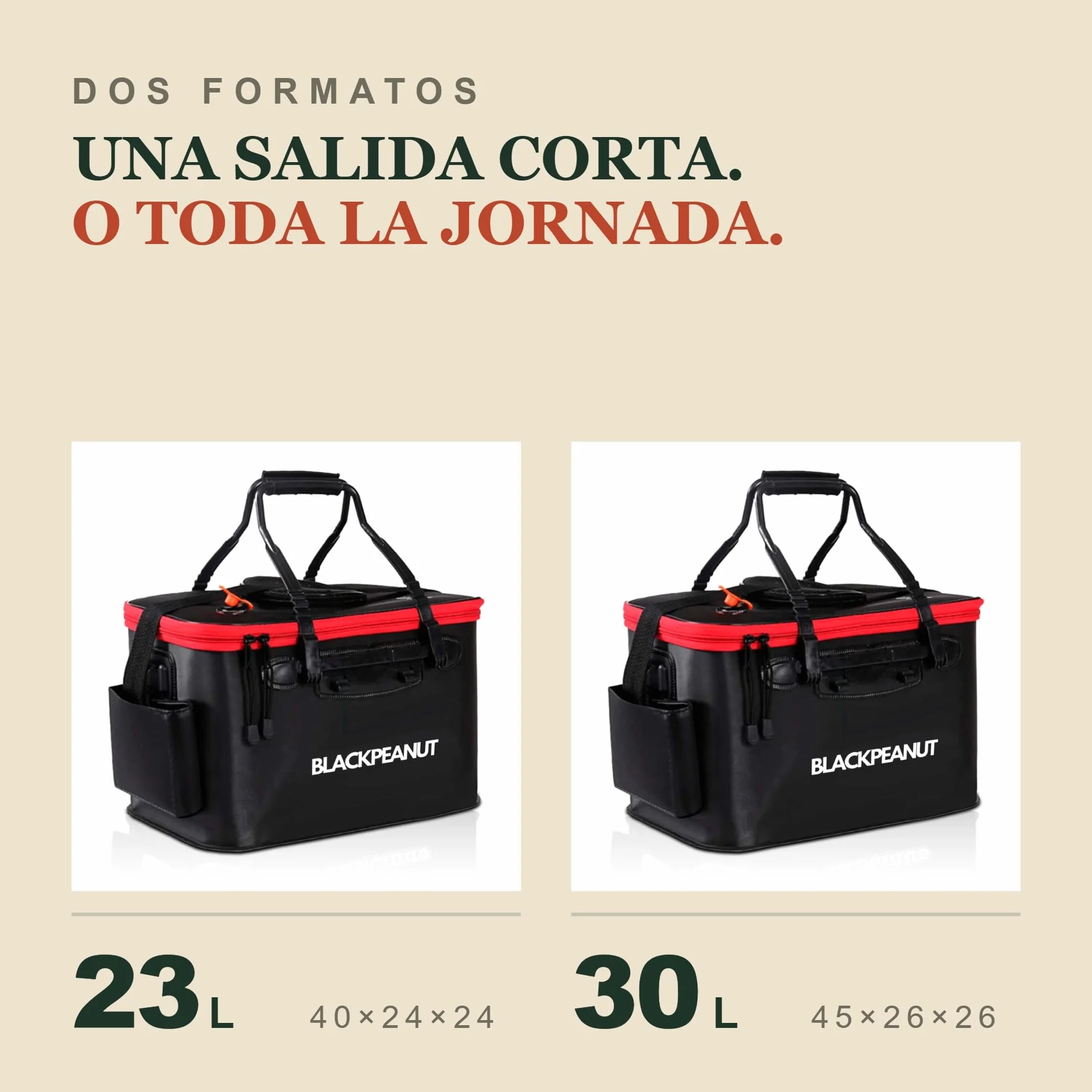 Cubo de Pesca Plegable 30L Negro Stealth – PVC 1 mm Resistente al Agua – Vivero Cebo Vivo – Carpfishing, Surfcasting y Spinning – Mar y Río – Asas + Bandolera