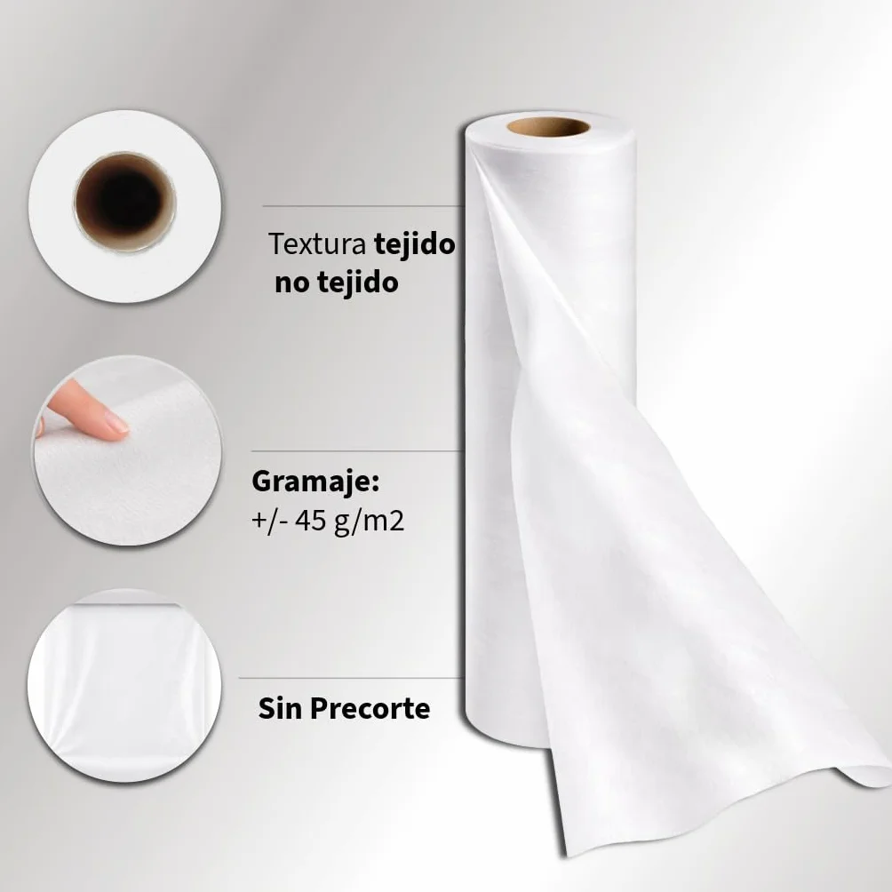 Papel Camilla Spunlace 60 cm x 40 m Rollo Masaje Tejido no Tejido