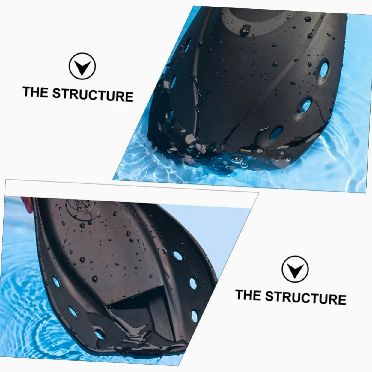 Toyvian Aletas de Natación Cortas Ajustables Unisex para Entrenamiento y Buceo Material Ligero y Flexible Compacto Portátil para Snorkeling y Natación Recreativa