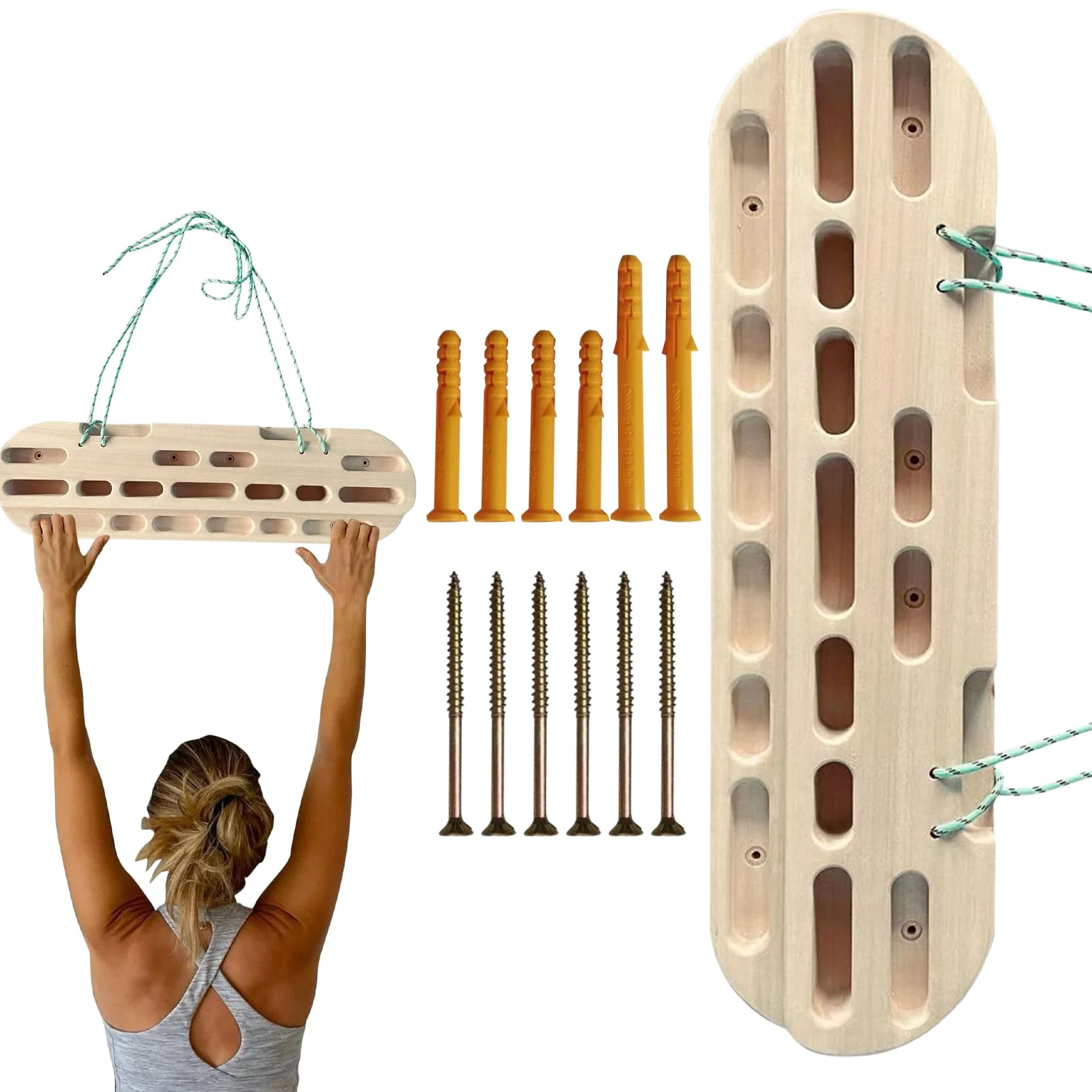 Hangboard Escalada, Tabla Colgante para Escalada, Equipo de fortalecimiento de Manos para Ejercicios en Interiores, dominadas, Entrenamiento de Brazos
