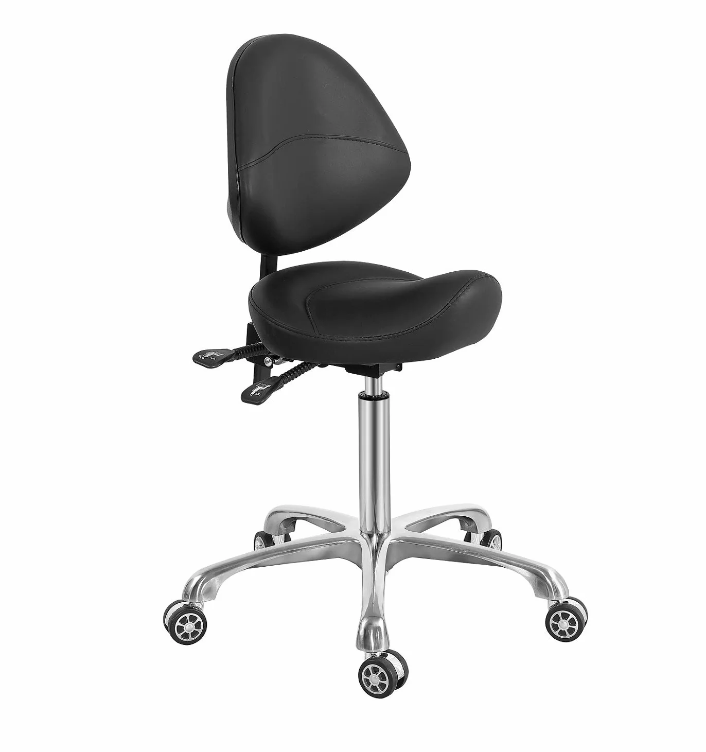 Silla giratoria hidráulica ajustable con soporte trasero 350 libras para salón spa masaje hogar oficina negro